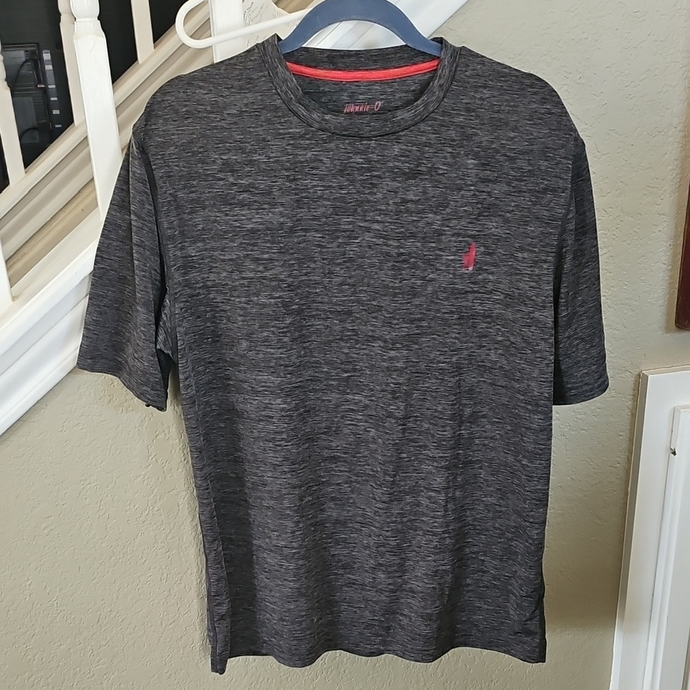 johnnie-O Charcoal Grey Prep-Formance Short Sleeve Tee Shirt Size M